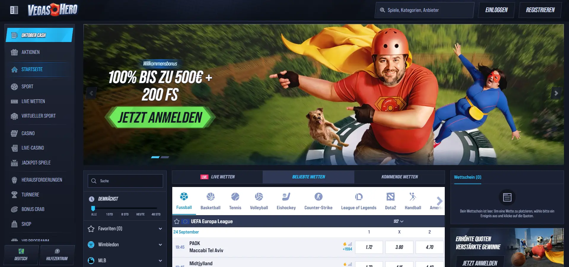 Vegas Hero Casino ohne Limit