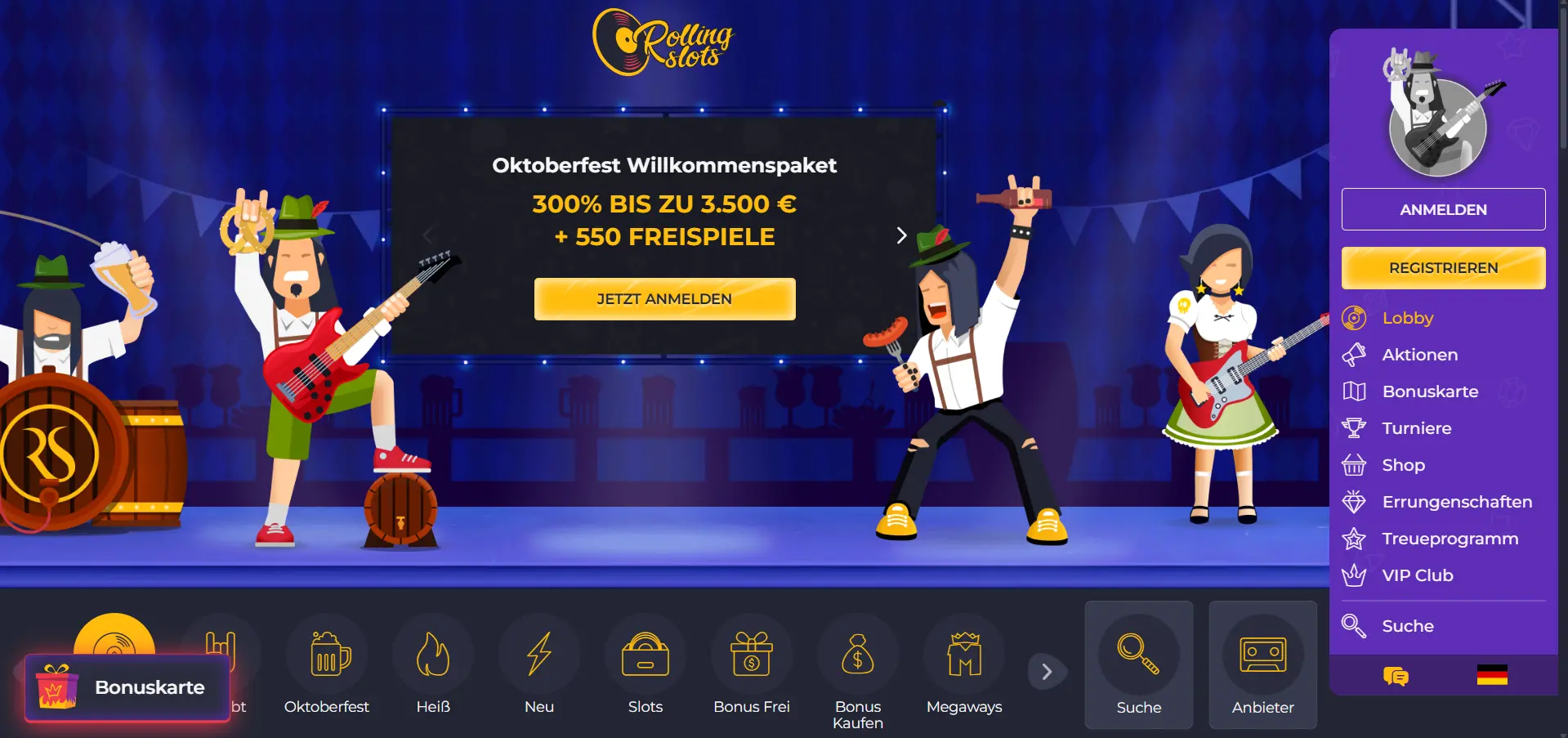 Rolling Slots Casino ohne Limit