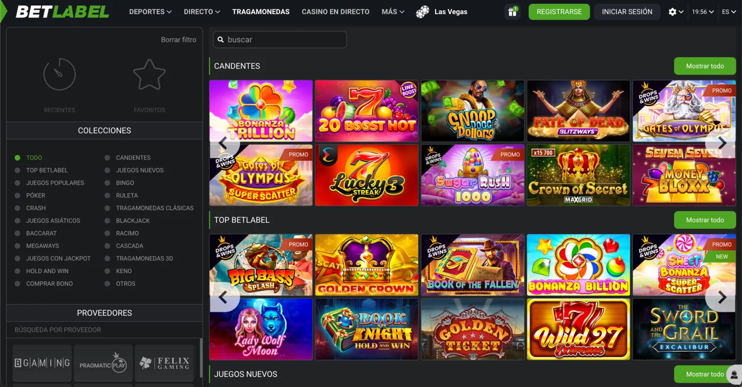 Tragamonedas online BetLabel