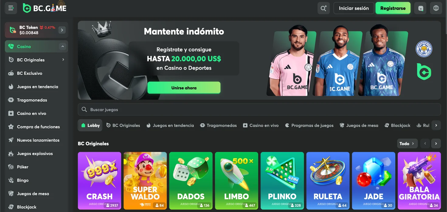Lobby de BC.Game