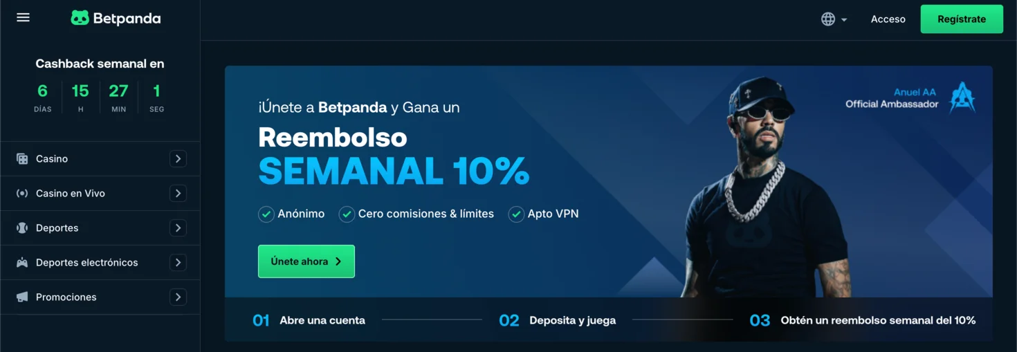 Lobby de Betpanda