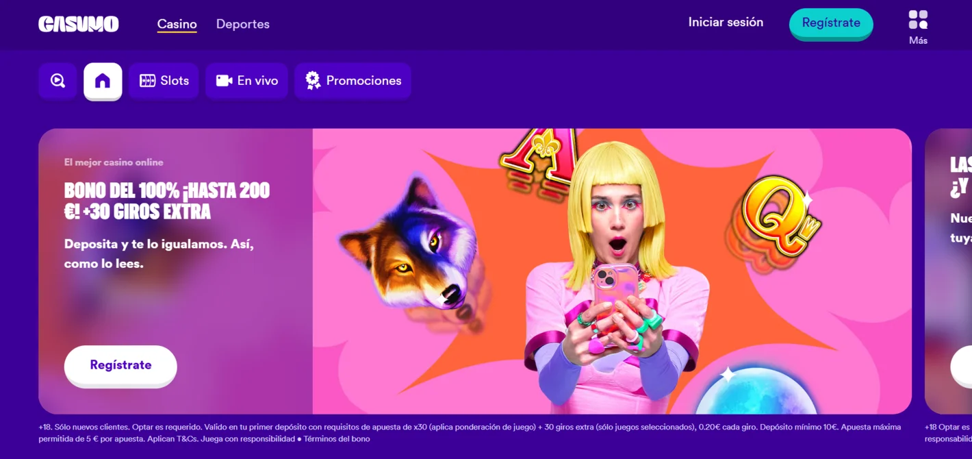 Casumo casino online que acepta Apple Pay