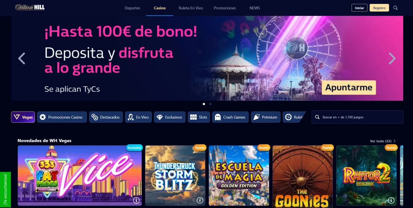 William Hill casino online que acepta Maestro