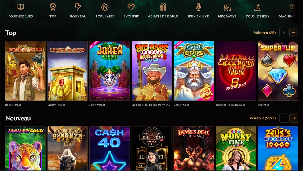 CrownPlay Casino lobby des jeux