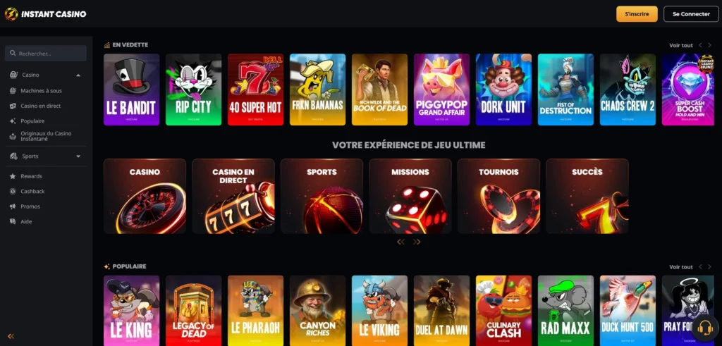 instant casino avis