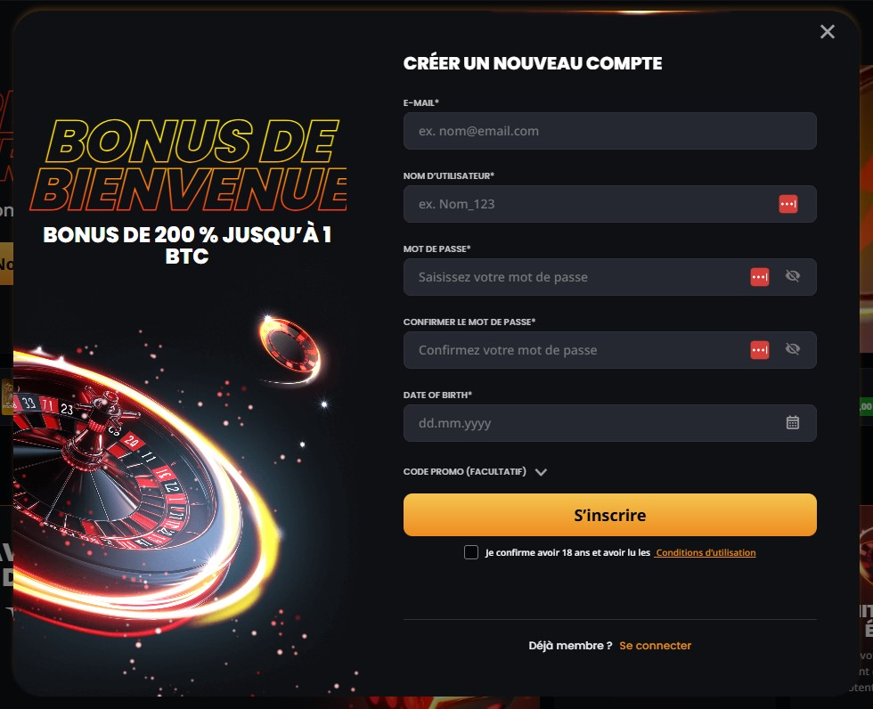 instant casino connexion