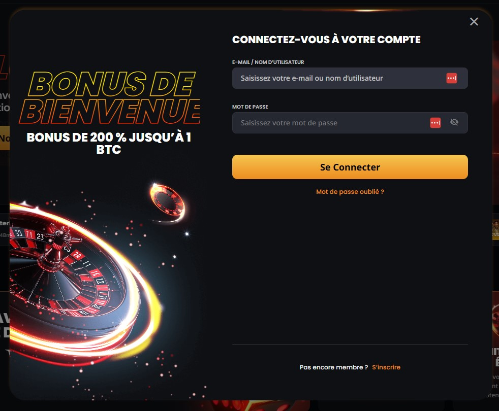 instant casino login