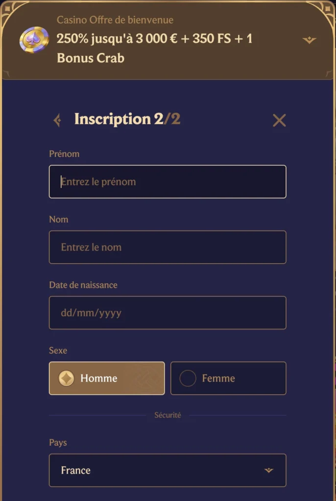 DivaSpin Casino modalités d'inscription