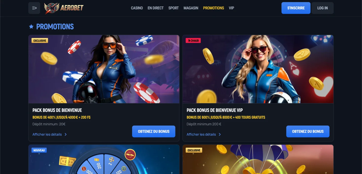 Autres promotions chez Aerobet