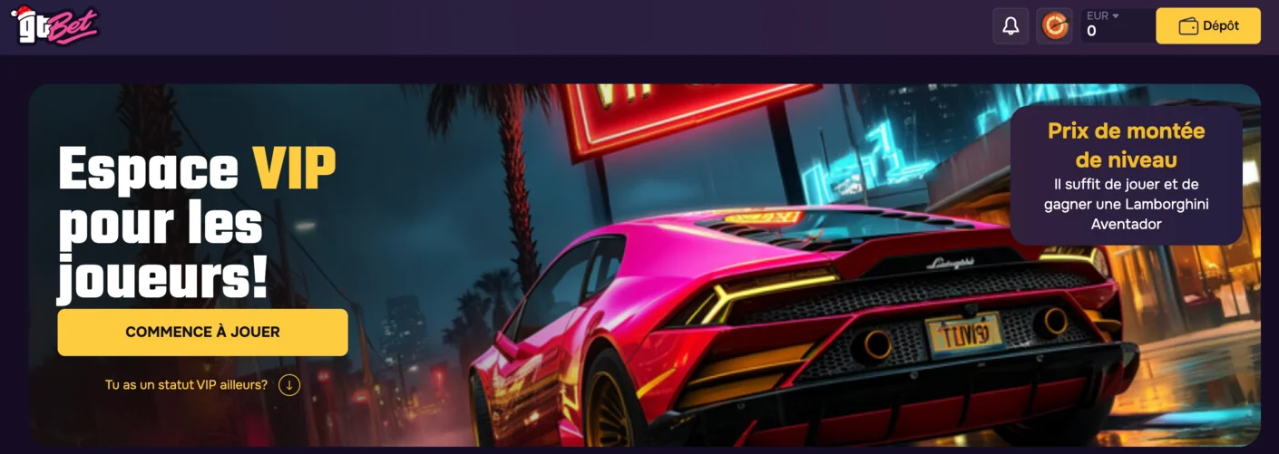 Programme de niveaux VIP GTbet