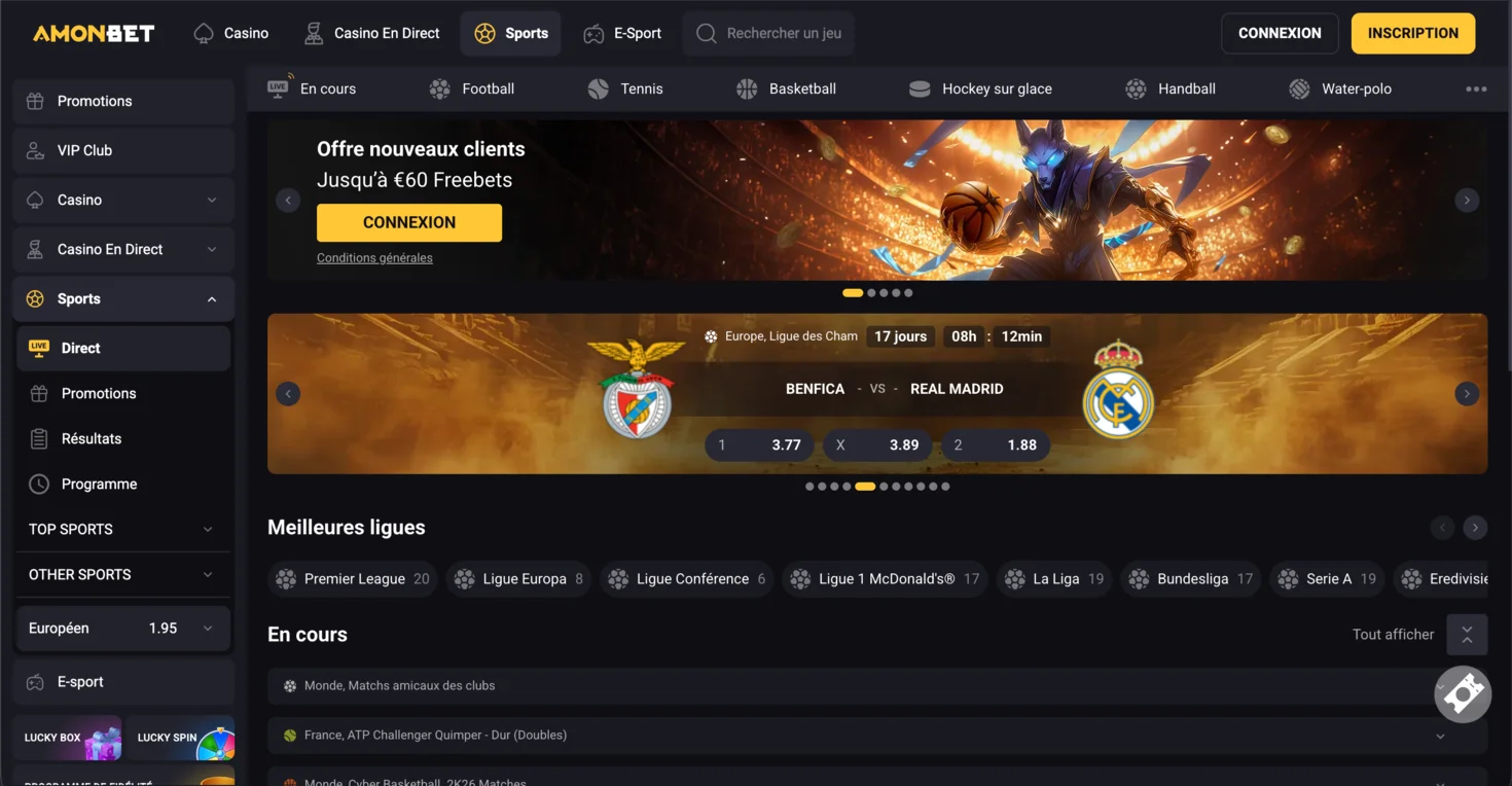 Amonbet site paris sportif hors ARJEL