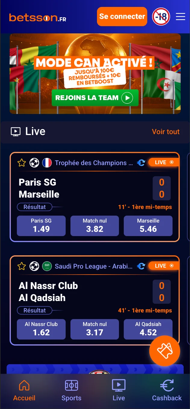 Betsson casino mobile app