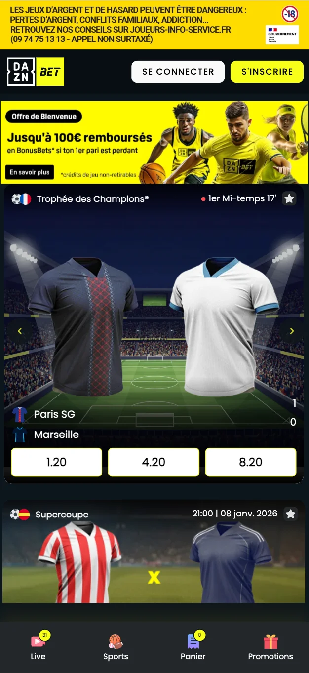 DAZNbet casino mobile