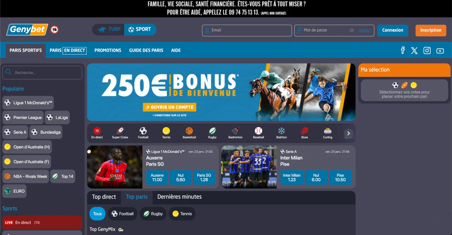 GenyBet casino virement instantané