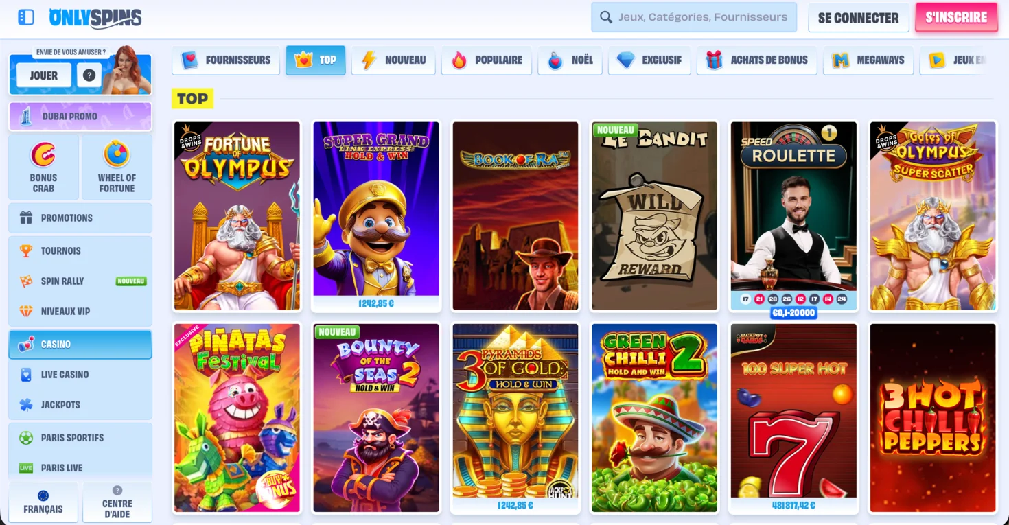 OnlySpins Meilleur casino Skrill
