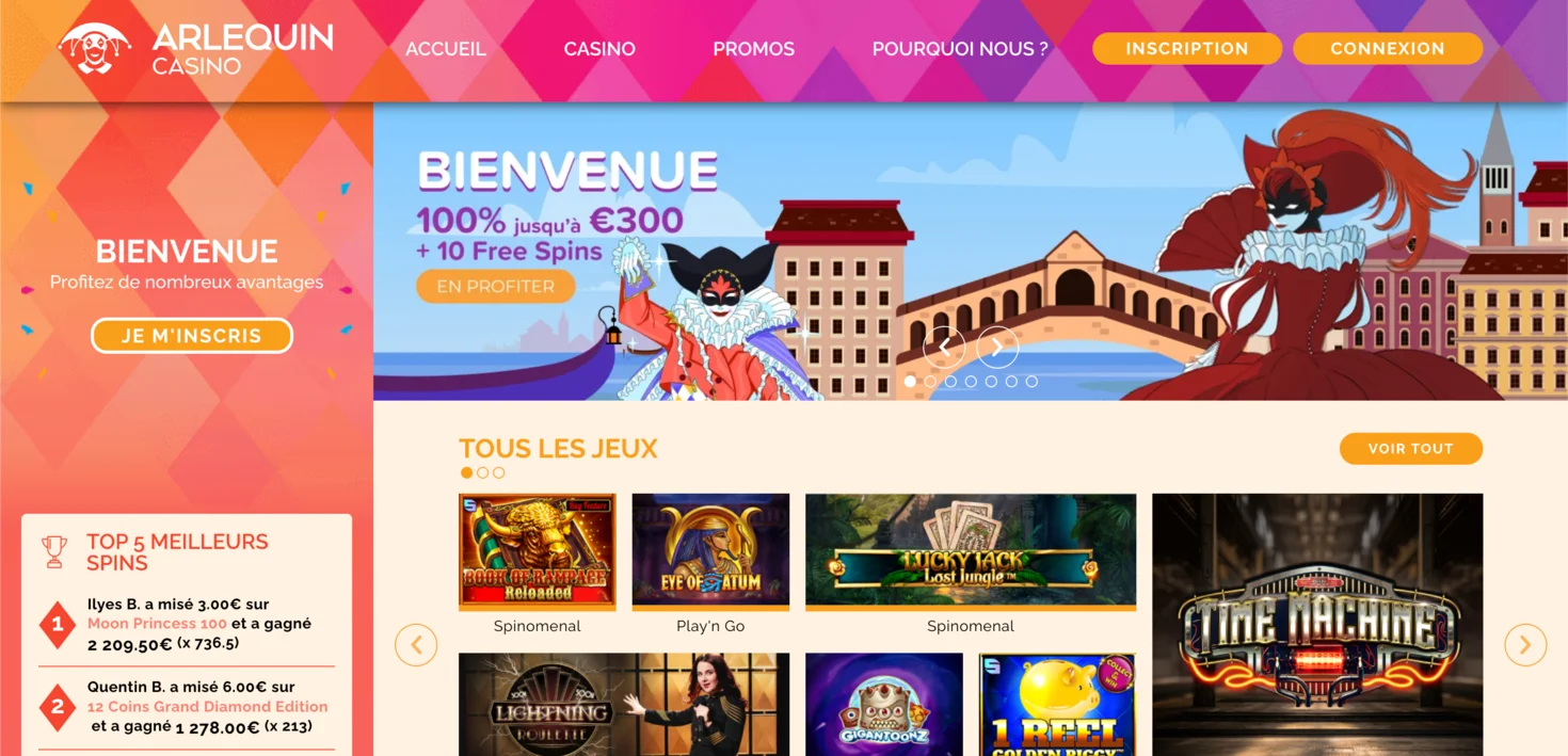 Arlequin casino sans wager en France